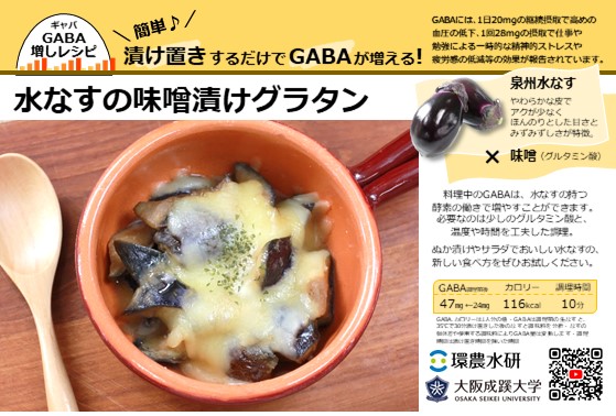 GABA増しレシピ#1水なすの味噌漬けグラタン