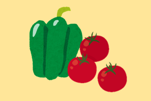 トマトとピーマンの絵
